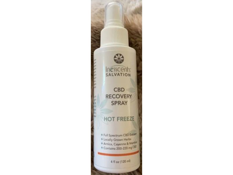 Inesscents CBD Hot Freeze Recovery Spray, 4 fl oz/120 mL