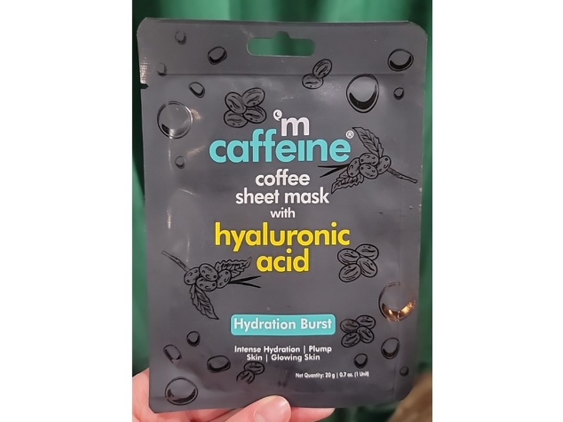 MCaffeine Hydration Burst Coffee Sheet Mask, Hyaluronic Acid, 0.7 oz/20 g, 1 Count