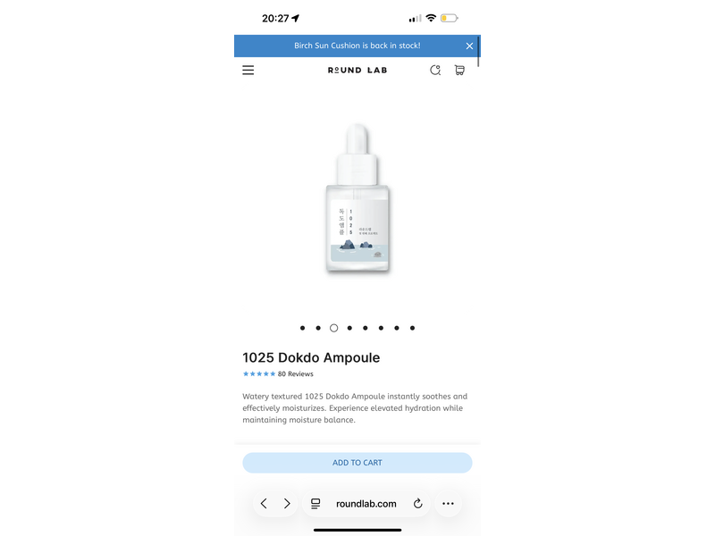 Round Lab 1025 Dokodo Ampoule