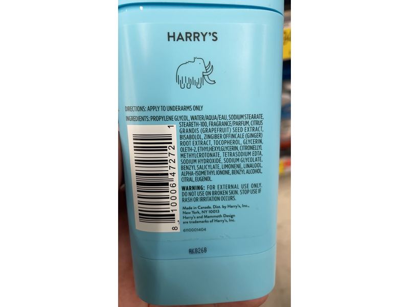 Harry's Odor Control Deodorant, Redwood, 2.5 oz/70 g