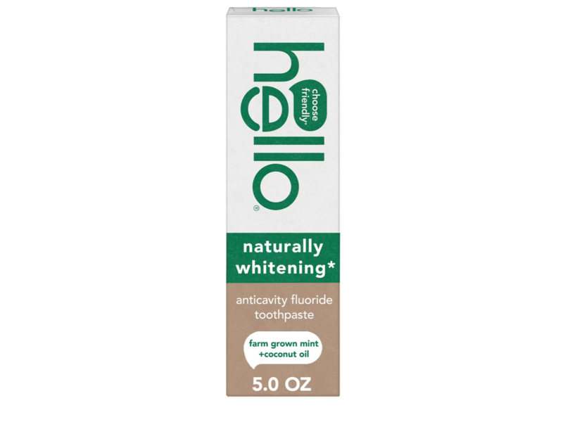 Hello Naturally Whitening Fluoride Toothpaste, Mint+Coconut Oil, 5 oz/141 g, Pack Of 3