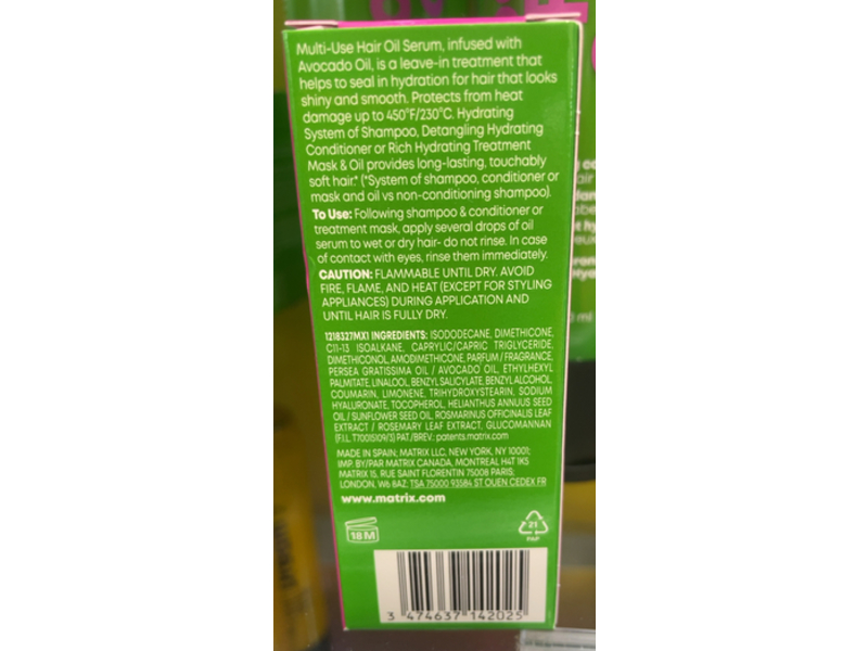 Matrix Food For Soft Hair Oil Serum, 1.69 fl oz/50 mL