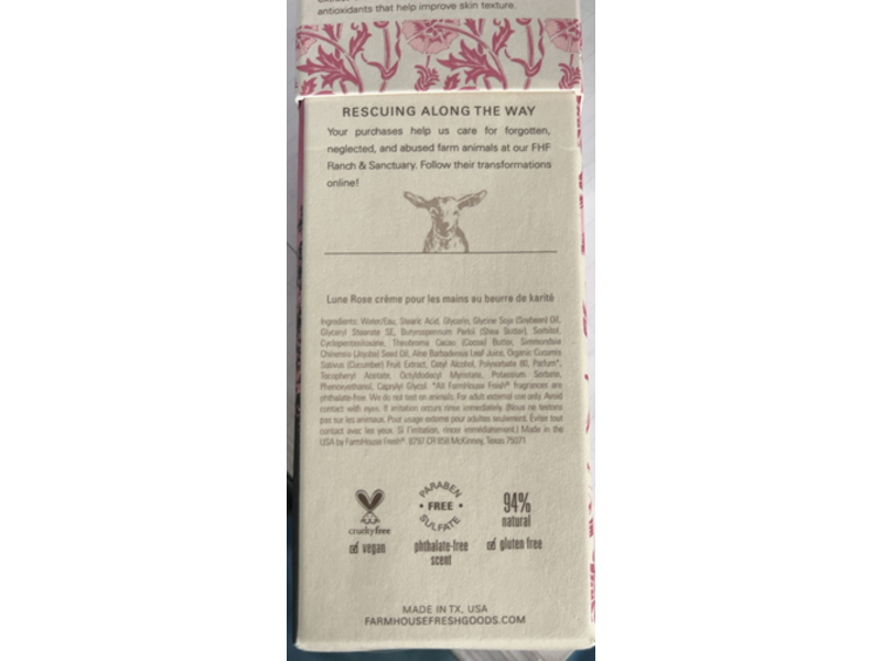 FarmHouse Fresh Pink Moon Shea Butter Hand Cream, Licorice Sugar, 2 fl oz/60 mL