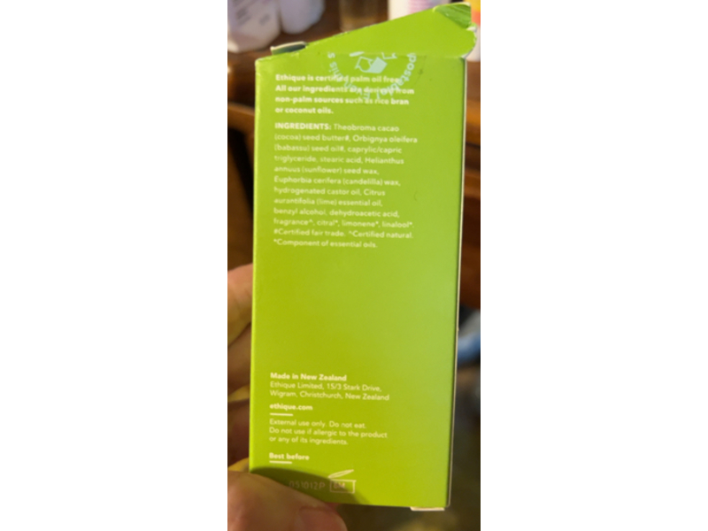 Ethique Solid Body Butter, Coconut & Lime, 3.53 oz/100 g