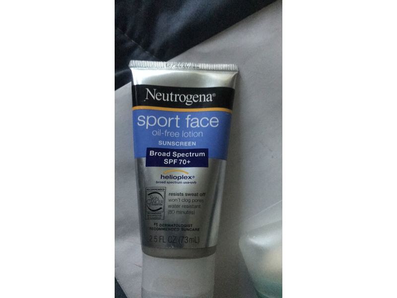 Neutrogena Sport Face Oil-Free Broad Spectrum Sunscreen Lotion, SPF 70+, 2.5 fl oz/73 mL