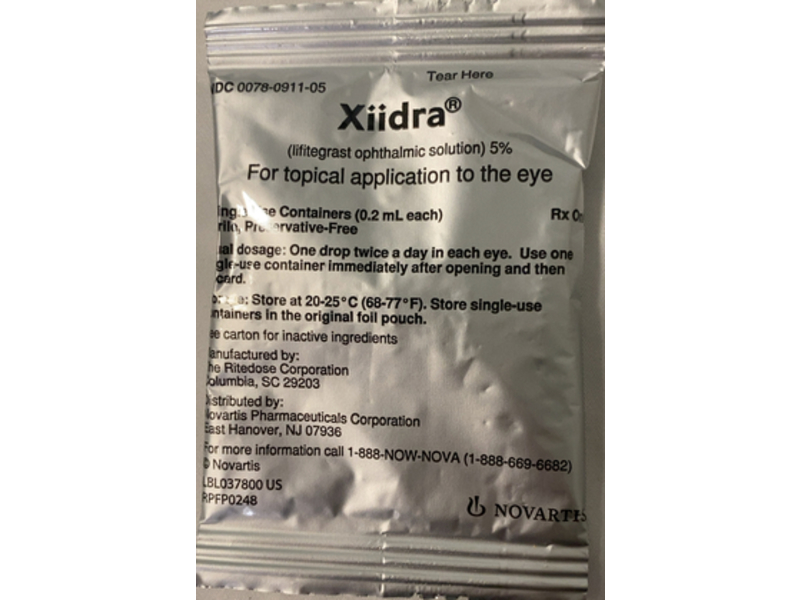Xiidra (lifitegrast ophthalmic solution) Topical Application To The Eye 5% Novartis (RX)