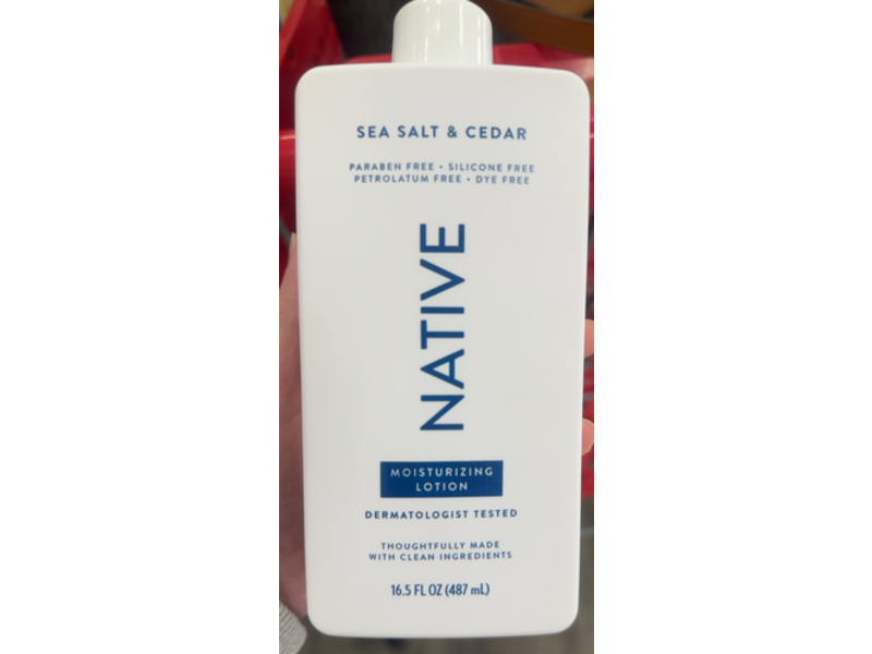Native Body Moisturizing Lotion , Sea Salt & Cedar, 16.5 fl oz/487 mL