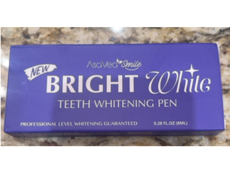AsaVea Smile Bright White Teeth Whitening Pen, 0.28 fl oz/8 mL, 4 Count