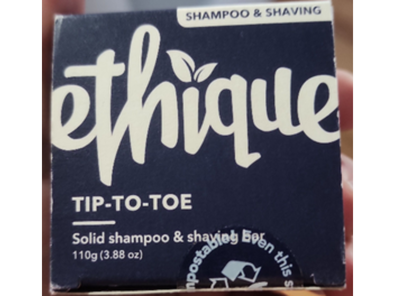 Ethique Tip-To-Toe 2-In-1 Solid Shampoo & Shaving Bar, 3.88 oz/110 g