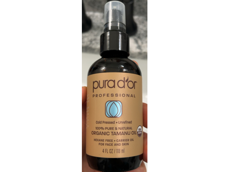 Pura d'or Organic Tamanu Oil, 4 fl oz/118 mL