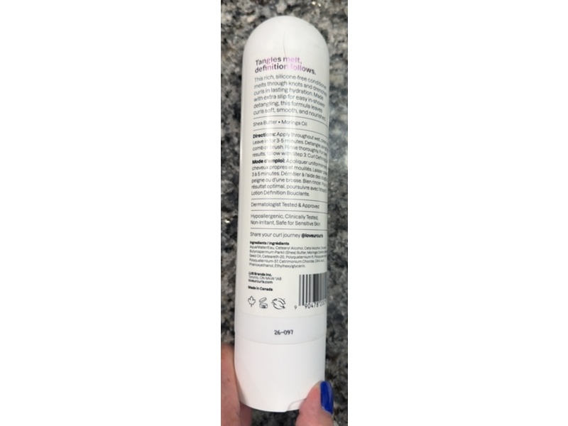 Love Ur Curls Hydrating & Detangling Conditioner, Fragrance Free, 8.5 fl oz/250 mL