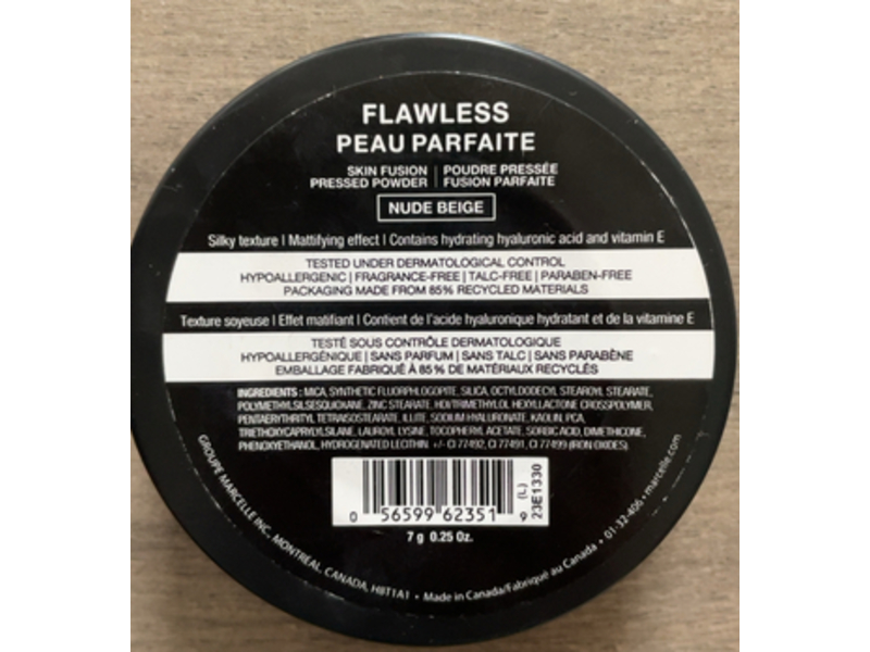 Marcelle Flawless Pressed Powder, Nude Beige, 0.25 oz/7 g