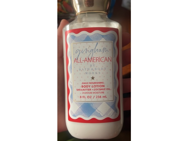 Bath & Body Works Gingham All-American Daily Nourishing Body Lotion, Shea Butter + Coconut Oil, 8 fl oz/236 mL