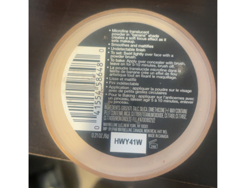 Maybelline New York Lasting Fix Translucent Setting Powder, Banana, 0.21 oz/6 g