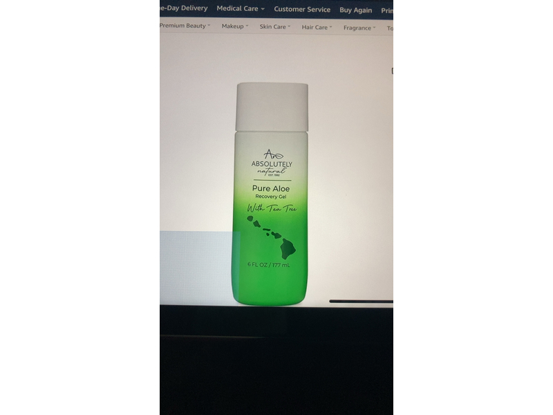 Absolutely Natural Recovery Gel, Pure Aloe Vera & Tea Tree, 6 fl oz/177 mL