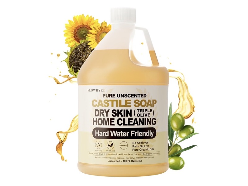 Flowhyet Castile Soap, Unscented, 128 fl oz/3.78 L