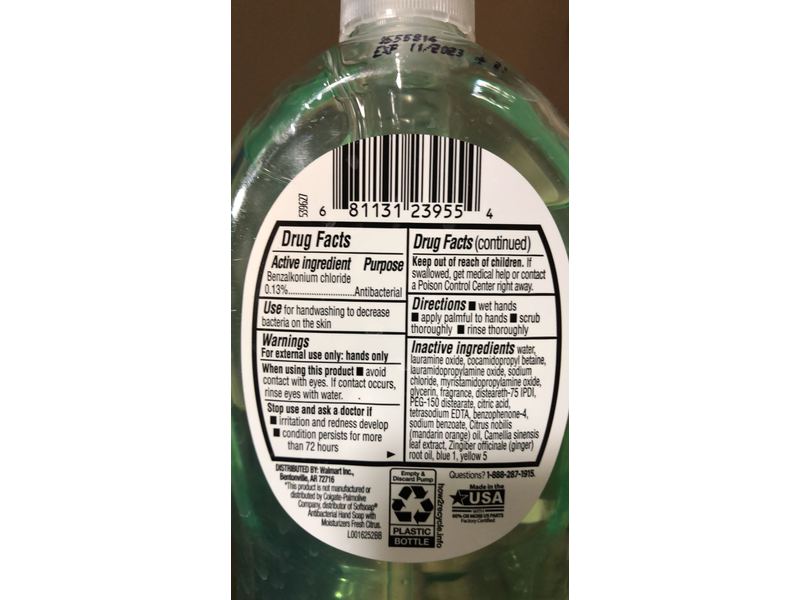 Equate Antibacterial Liquid Hand Soap, Citrus, 11.25 fl oz/332 mL
