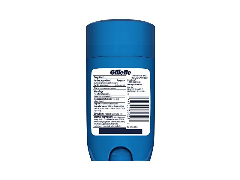 Gillette Sport High Performance Training Day Invisible Solid Anti-Perspirant and Deodorant, 2.6 oz / 73 g