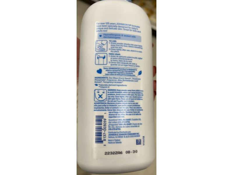 Johnson's Powder, Aloe & Vitamin E, 22 oz/623 g