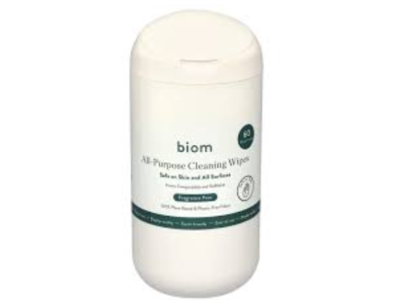 Biom All-Purpose Cleaning Wipes, Fragrance Free 60 Count