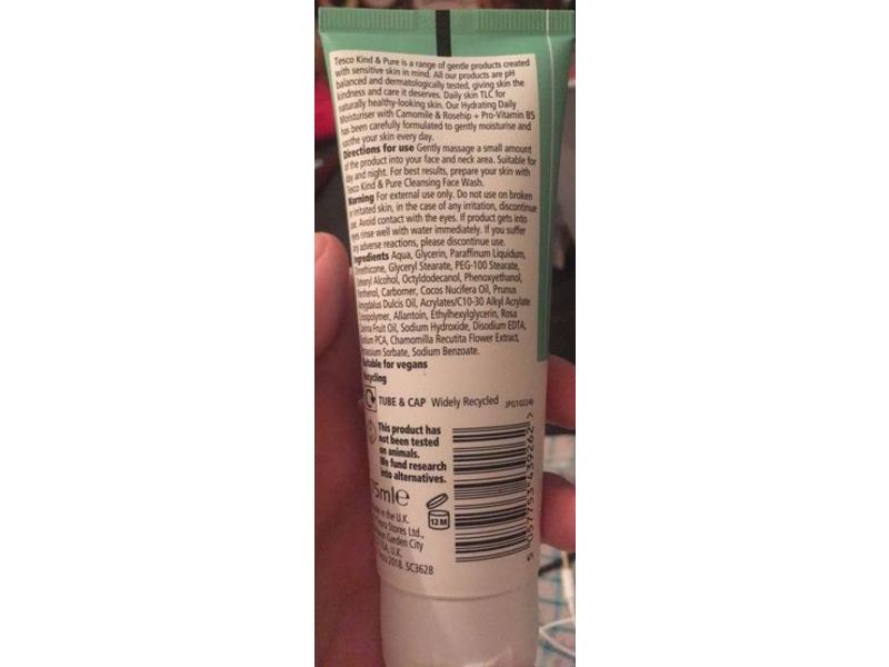 Tesco Kind & Pure Hydrating Daily Moisturiser, 75 ml