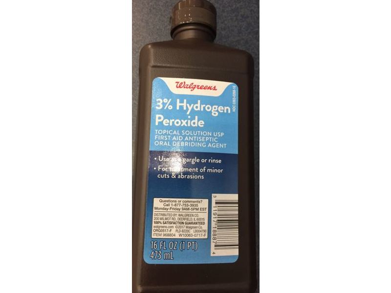 Walgreens 3% Hydrogen Peroxide, 16 fl oz/473 mL