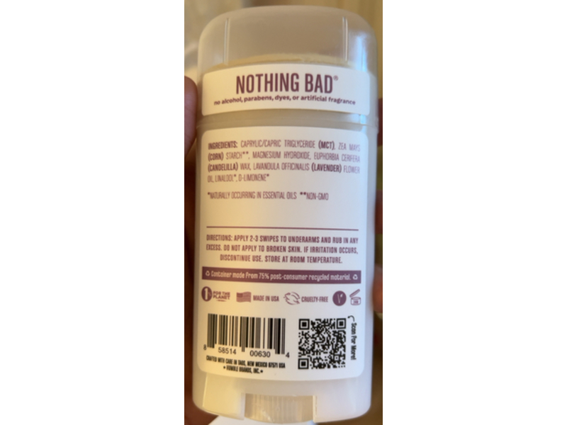 Humble Deodorant, Mountain Lavender, 2.5 oz/70 g