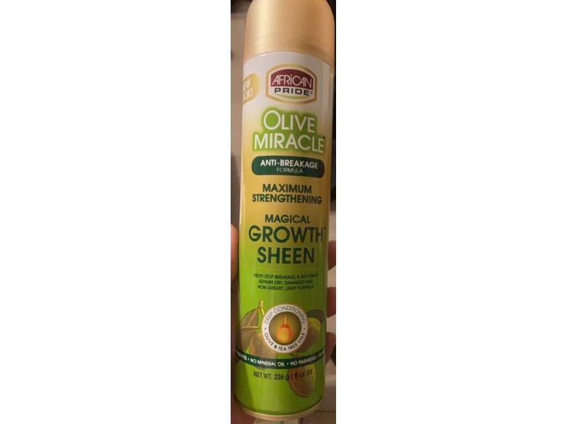 African Pride Olive Miracle Growth Sheen Spray, 8 oz / 226 g