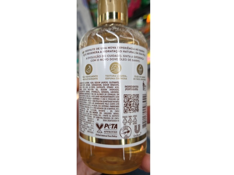 Dove Intense Hydration & Gentle Cleansing Bath Oil, 240 mL