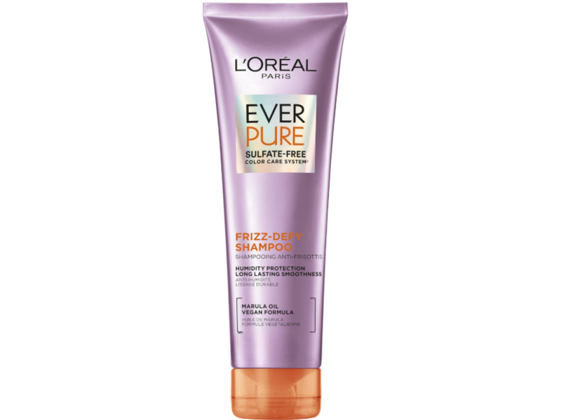 L'Oreal Paris Ever Pure Sulfate Free Frizz-Defy Shampoo, Marula Oil, 8.5 fl oz/250 mL