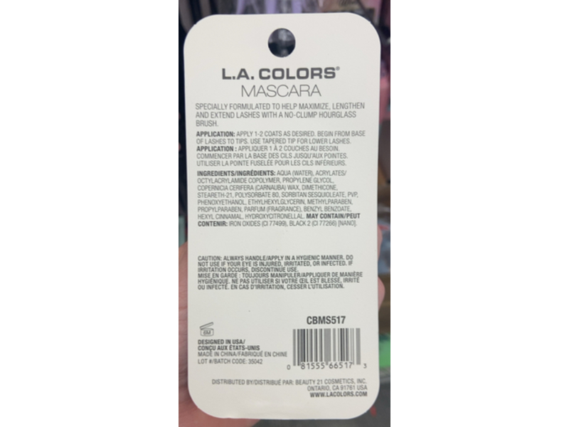 L.A.Colors Lightening Mascara, Very Black, 0.09 fl oz