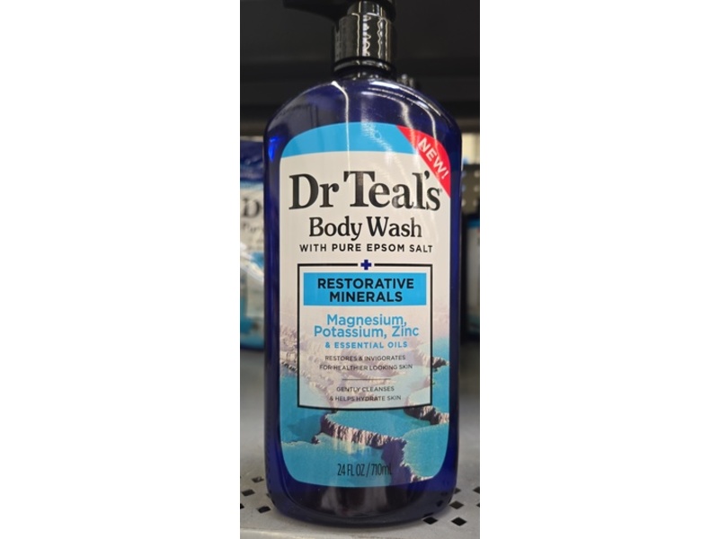 Dr Teal's Pure Epsom Salt Body Wash, Restorative Minerals, 24 fl oz/710 mL