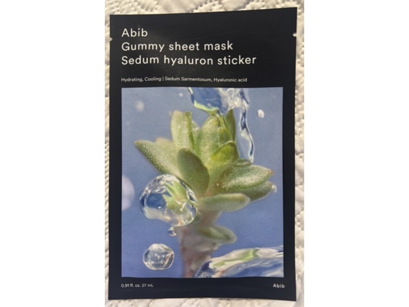 Abib Gummy Sheet Mask, Sedum Hyaluron Sticker, 0.91 fl oz/27 mL, Pack Of 10