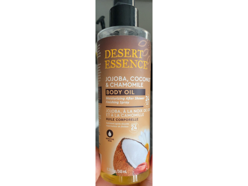 Desert Essence Moisturizing Body Oil Spray, Jojoba, Coconut & Chamomile, 8.28 fl oz/245 mL