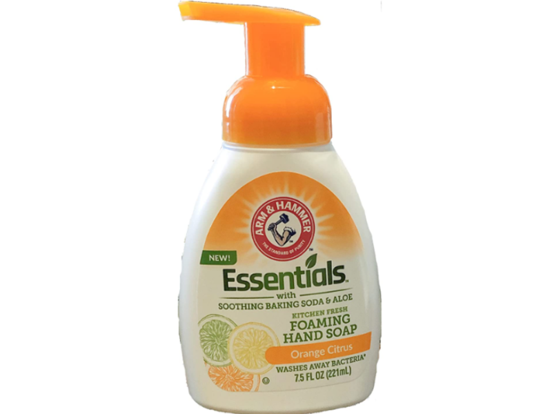 Arm & Hammer Essentials Kitchen Fresh Foaming Hand Soap, Orange Citrus, 7.5 fl oz/221 mL