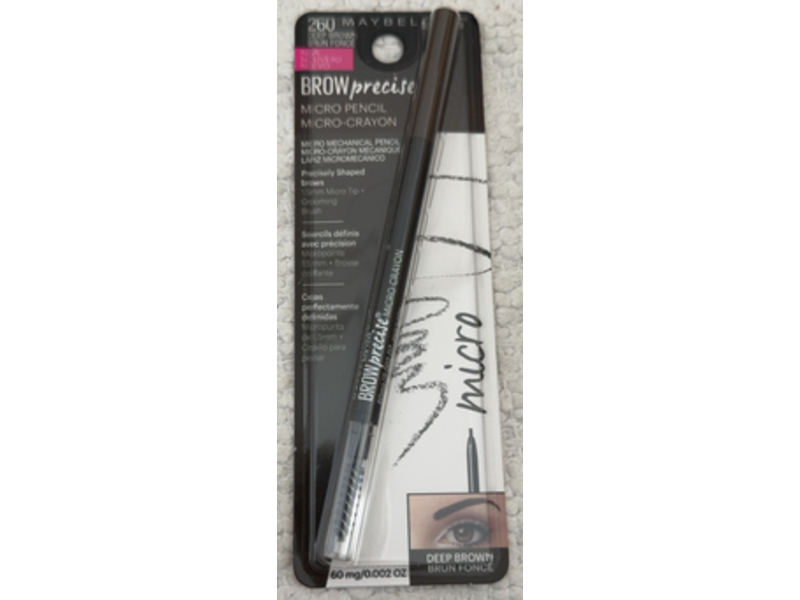 Maybelline Brow Precise Micro Eyebrow Pencil, Deep Brown, 0.002 oz/60 mg