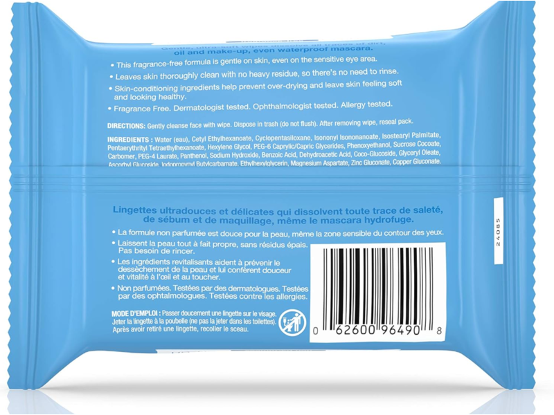 Neutrogena All-In-One Make-Up Removing Cleansing Wipes, Fragrance-Free, 25 Count