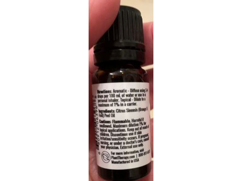 Plant Therapy Essential Oils, Orange, Citrus Sinensis, 1/3 fl oz/10 mL