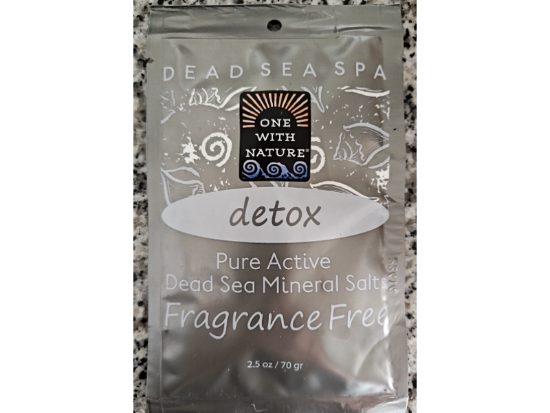 One With Nature Detox Pure Active Dead Sea Mineral Salts, 2.5 oz/70 g, Pack Of 6