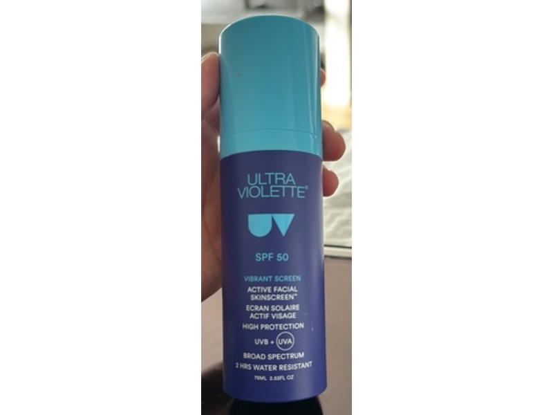 Ultra Violette Active Facial Sunscreen, SPF 50, Vibrant Screen, 2.53 fl oz/75 mL