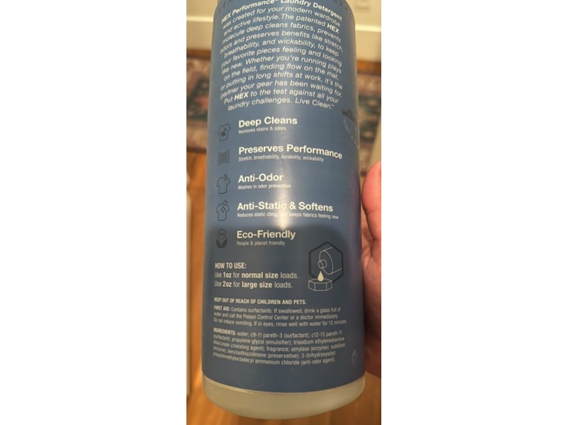 HEX Performance Laundry Detergent, Fresh, 50 Loads, 50 fl oz/1.48 L