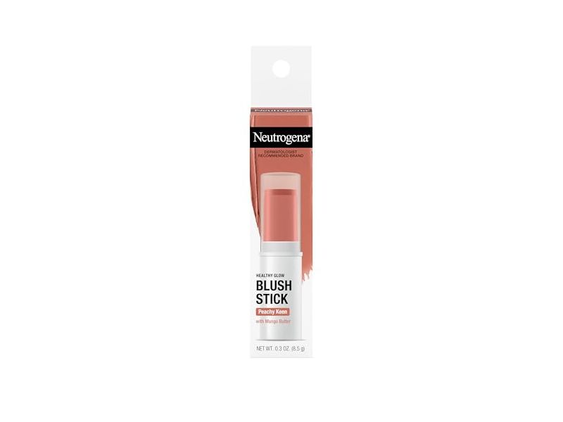 Neutrogena Healthy Glow blush Stick, Peachy Keen, Mango Butter, 0.3 oz/8.5 g