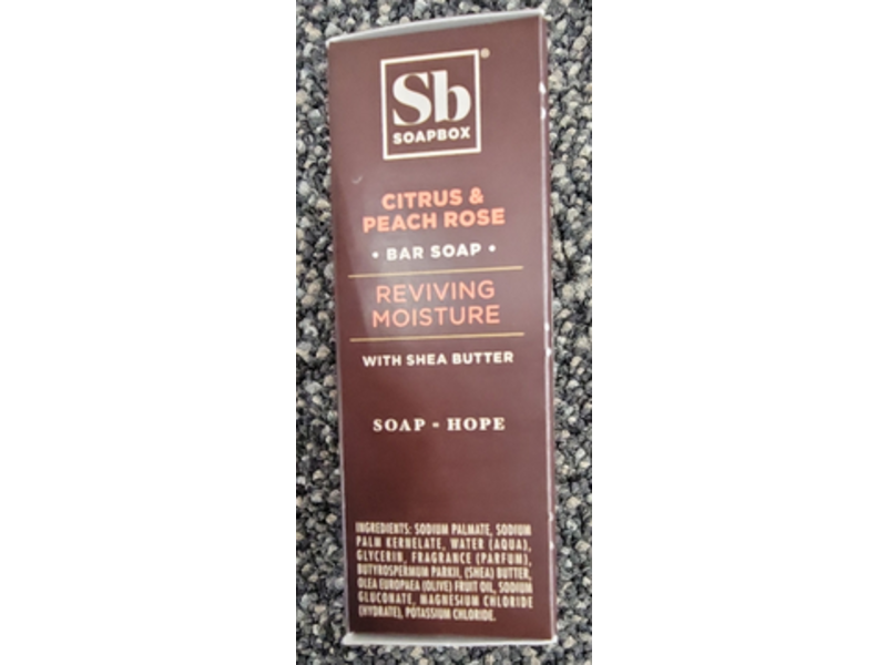 Soapbox Reviving Moisture Bar Soap, Citrus & Peach Rose, 5 oz/142 g, Pack Of 3