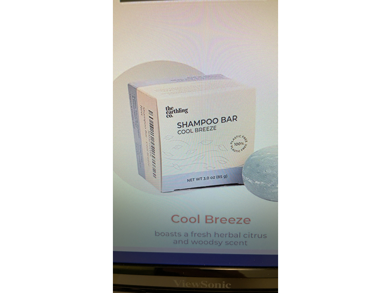 The Earthling Co. Shampoo Bar, Cool Breeze, 3.0 oz/85 g