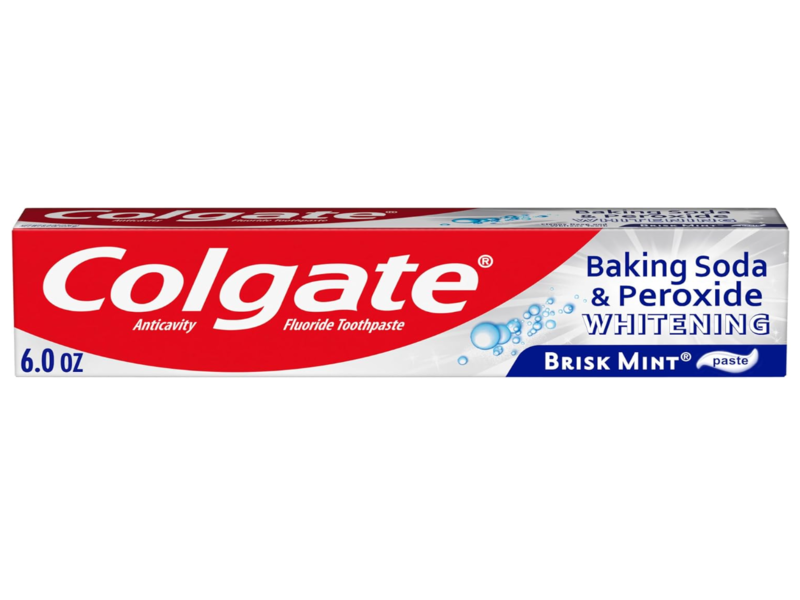 Colgate Fluoride Toothpaste, Baking Soda & Peroxide, Brisk Mint, 6.0 oz/170 g