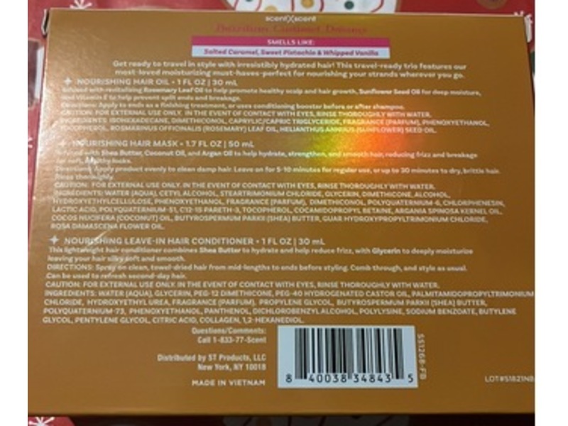 ScentXscent Solar Flare Nourishing Hair Care Trio, Brazilian Caramel Dreams