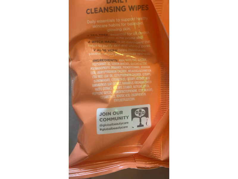 Global Beauty Care Purifying Daily Cleansing Wipes, 25 Count