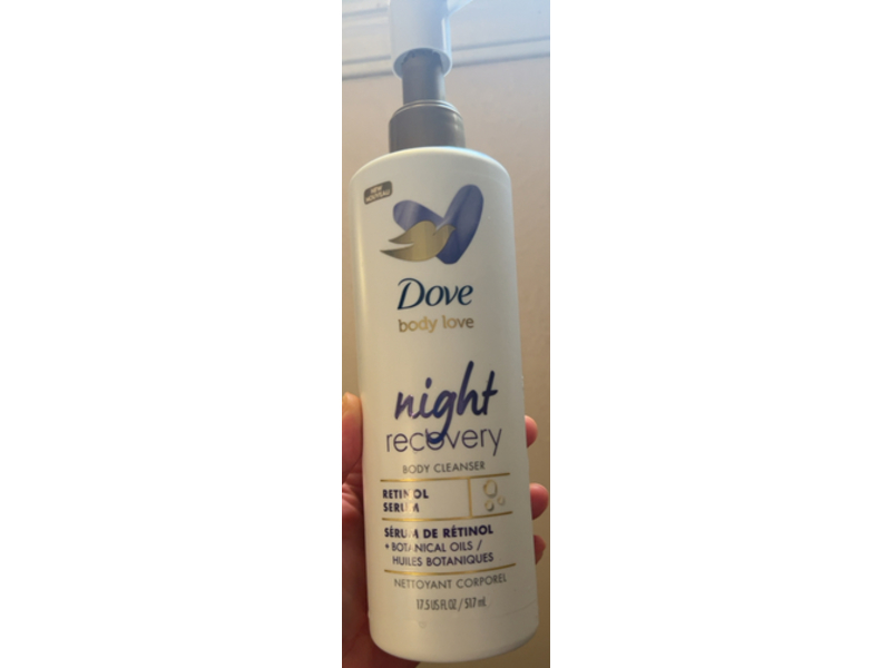 Dove Night Recovery Body Cleanser, Retinol Serum, 17.5 fl oz/517 mL, 4 Count