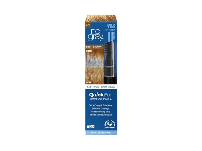 No Gray Quick Fix Instant Root Touchup, Light Brown, 5 fl oz/14.8 mL