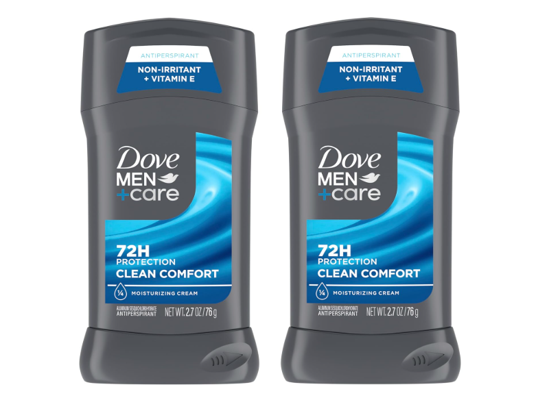 Dove Men+Care Antiperspirant Deodorant, Clean Comfort, 2.7 oz76 g, Pack of 2